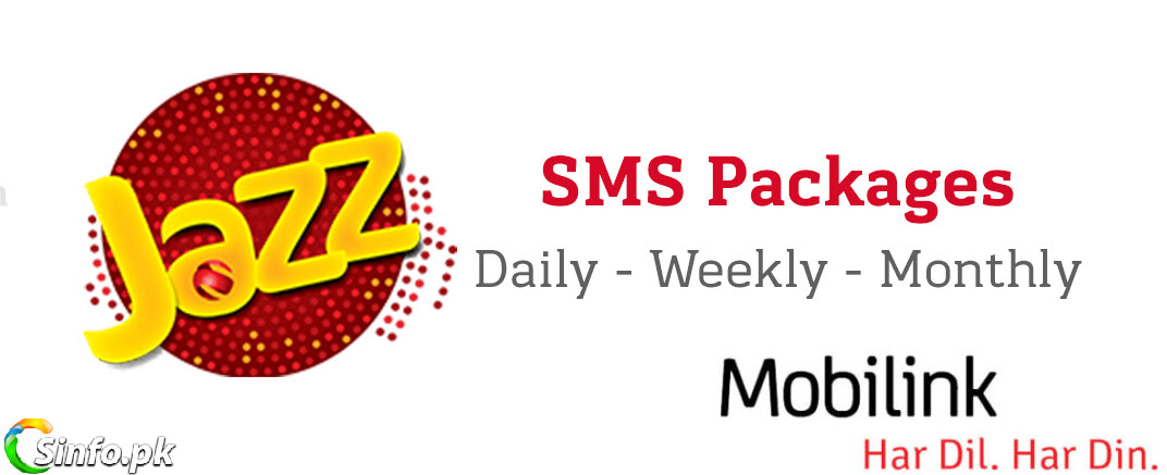 Mobilink Jazz SMS Packages Monthly, weekly and daily 2018