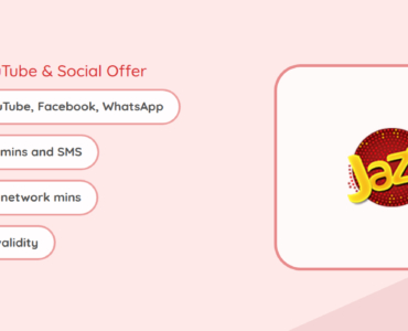 Jazz Monthly YouTube and Social Offer: 10 GB social data, 300 Jazz minutes, *620# code