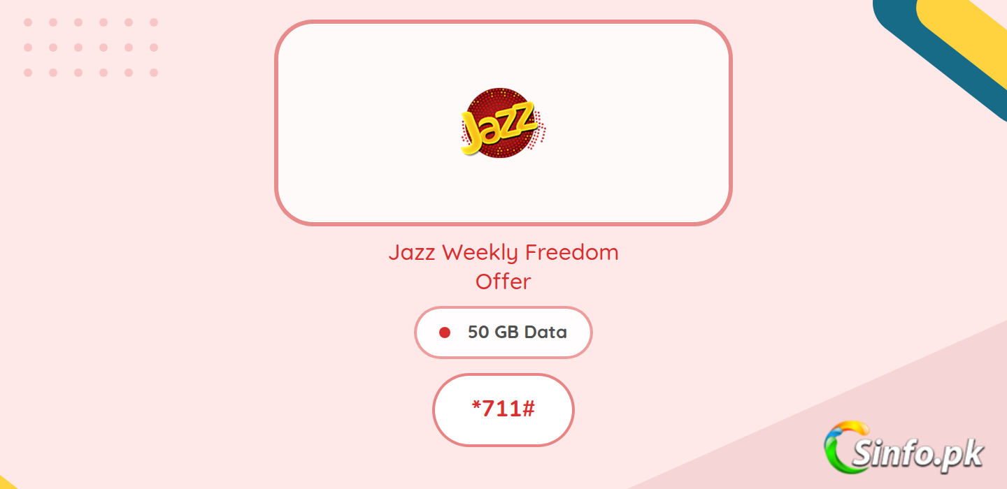Jazz Weekly Freedom offer with 50 GB data, subscribe code *711#