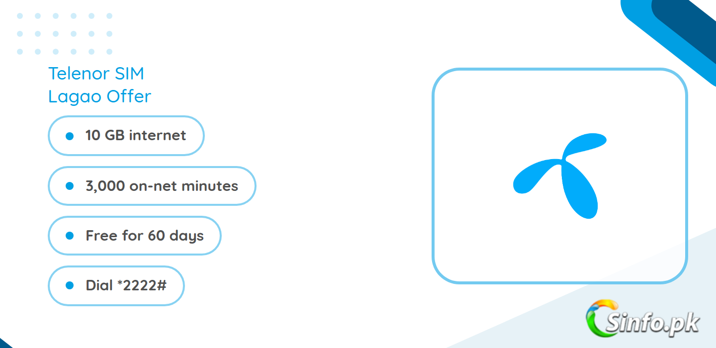 Telenor SIM Lagao Offer 2026 | 10 GB Data and 3000 Free Minutes Code *2222#